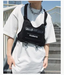 Herren Taktische Brusttasche Streetwear urbane funktionale Gurt-Tasche Outdoor Sport