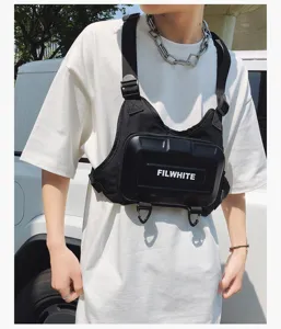 Taktische Brusttasche funktionaler Streetwear Gurt Weste Tasche Herren schwarze Hartschale