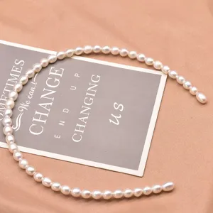 Natural freshwater pearl headband handmade elegant hair hoop versatile simple hair accessory