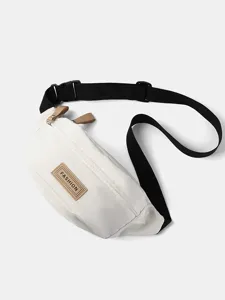 Unisex Streetwear weiße Brusttasche Freizeit Sport Hüfttasche mit verstellbarem Gurt