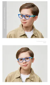 Gafas anti luz azul ninos TR90 silicona montura optica flexible para ninos y ninas