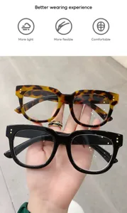 Lunettes de lecture rétro carrées anti-lumière bleue, monture acétate, confort optimal.