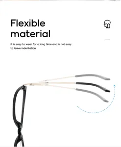 Flexible TR90 anti-blue light cat-eye optical glasses frame featuring spring temples.