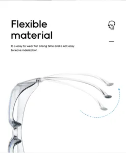 Beschermende bril detail met flexibel materiaal ontwerp voor comfortabel langdurig dragen.