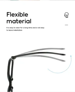 Lunettes de lecture carrées flexibles avec verres anti-lumière bleue, confortables.