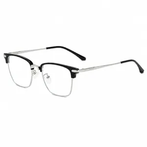 Stijlvolle semi-montuur blauwlichtfilter leesbril voor dames, modieus montuur.