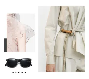 Stylish square sunglasses paired with chic fashion apparel and accessories for a modern look.
