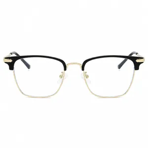 Stijlvolle half-frame metalen blauwlichtfilter leesbril voor dames in retro design.