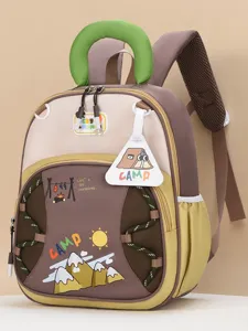 Sac à Dos Camping Dessin Animé pour Enfants Polyester Léger Blocage de Couleur Cartable Maternelle pour Garçons Filles Sac de Voyage Respirant