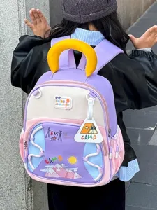 Joli sac à dos pour enfants colorblock 3-6 ans maternelle filles cartable scolaire mignon