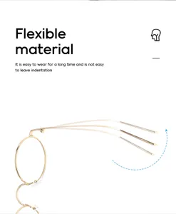 Gafas redondas de metal flexible con filtro de luz azul para un confort diario superior.