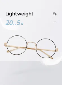 Gafas redondas ligeras de metal con filtro de luz azul gafas casuales elegantes para uso diario