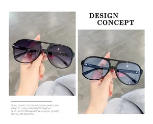 Lunettes de soleil aviateur classique à double pont avec verres dégradés style rétro.