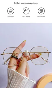 Stilvoller unregelmässiger Metall-Brillenrahmen für den täglichen Gebrauch mit leichtem Design.