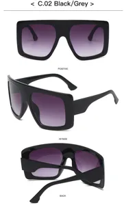 Oversized shield sunglasses for men and women, fashion large frame gradient sun glasses.
