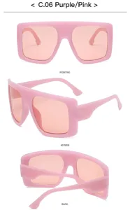 Oversized pink shield sunglasses featuring a modern wide-frame design and gradient lenses for daily wear.