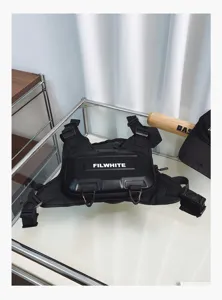 Taktische Brusttasche für Outdoor Wandern Motorrad Radfahren Utility Tooling schwarze Weste Bag.
