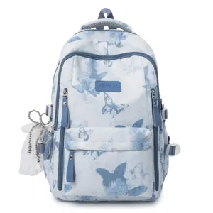 Blauer Schmetterling Druck Schulrucksack mit grosser Kapazitaet fuer Studenten