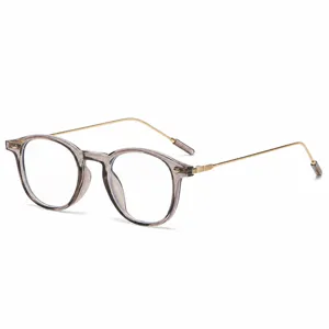 Gafas redondas de moda anti luz azul para mujeres y hombres, montura elegante y estilizada.