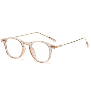 Gafas redondas transparentes con filtro de luz azul retro para hombres y mujeres