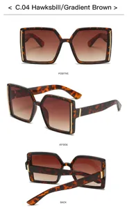 Modiertas gafas de sol grandes y elegantes con lentes degradadas y diseño de carey chic.