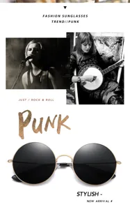 Vintage punk ronde metalen zonnebril voor dames en heren gepolariseerde UV bescherming.