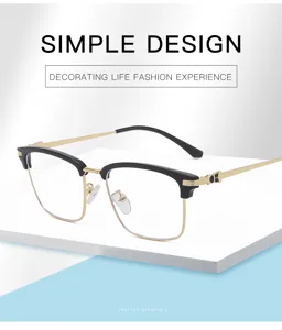 Occhiali da vista uomo mezza montatura anti luce blu con design ultraleggero per ufficio.