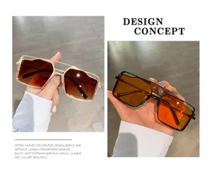 Lunettes de soleil rétro steampunk à petite monture en métal et verres dégradés.