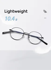 Leichte Metall-Rundbrille gegen blaue Strahlen, stilvolle dünne Fassung für den täglichen Gebrauch.