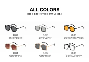 Lunettes de soleil steampunk vintage petit cadre metal variantes de couleur lot de six.