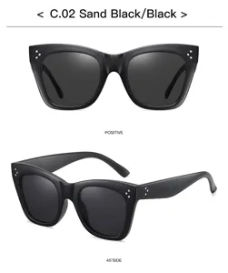 Gafas de sol cat eye oversize mujer montura negro mate lentes degradadas estilo chic