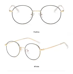 Modische Metall-Rundrahmen-Blaulichtfilter-Brille für den täglichen Bildschirm-Schutz.