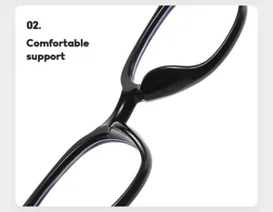 Gedetailleerde close-up van het zwarte brillenmontuur met comfortabele ergonomische neussteun.