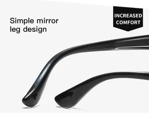 Detailed shot of black glasses frame temples with ergonomic design for increased daily comfort.