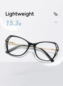 Monture de lunettes élégante pour femme métal anti-lumière bleue design ultra léger