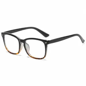 Gafas de lectura con filtro de luz azul, montura elegante en negro y carey.
