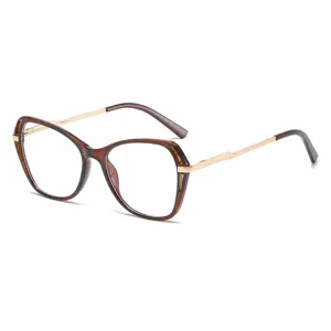 Femme Lunettes Anti Lumiere Bleue Monture Metal Polygone Optique Mode Chic Neuf
