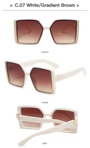 Gafas de sol oversize para mujer con montura blanca elegante y lentes degradadas.