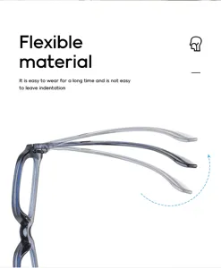Flexible Blaulichtfilter Brille mit stabilem dickem Rahmen und bequemen flexiblen Bügeln.