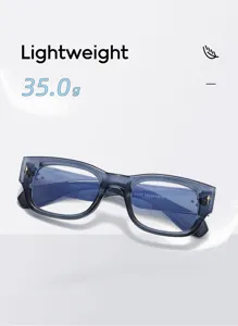 Modische Blaulichtfilter Brille mit dickem rechteckigem Rahmen, leicht und stylisch.