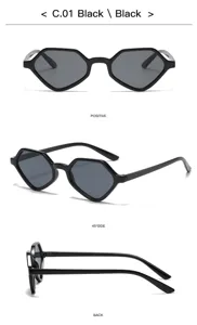 Lunettes de soleil géométriques avec petite monture unique pour femmes et hommes, style tendance.
