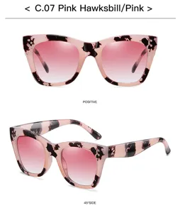 Gafas de sol ojo de gato carey rosa con lentes degradadas, gafas de sol para mujer.
