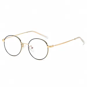 Vintage Rundrahmen Metall Brille Anti-Blaulicht Unisex Klare Linse Optische Brillenfassung Für Damen Herren Leichte Computerbrille