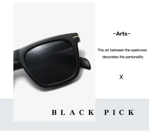 Black square sunglasses detail, modern fashion eyewear closeup, stylish frame design.