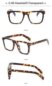 Classic tortoise shell square optical glasses blue light blocking frames for daily use
