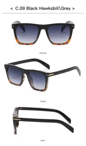 Square gradient sunglasses anti-blue light fashion eyewear European style black grey 1pc