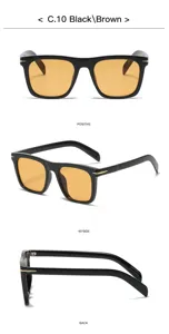 Classic square frame sunglasses with gradient lenses, stylish black frame and UV protection.