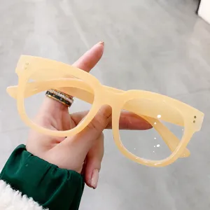 Lunettes de Lecture Anti-Lumière Bleue en TR90 Rétro pour Hommes Femmes Monture Carrée Oversize Vintage
