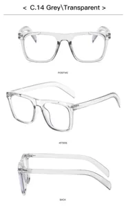 Clear frame anti-blue light glasses for men and women, modern fashion square optical eyewear.