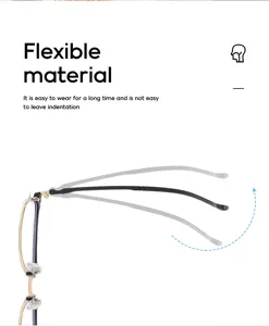 Détail de monture de lunettes semi-métallique flexible pour un confort durable et agréable.